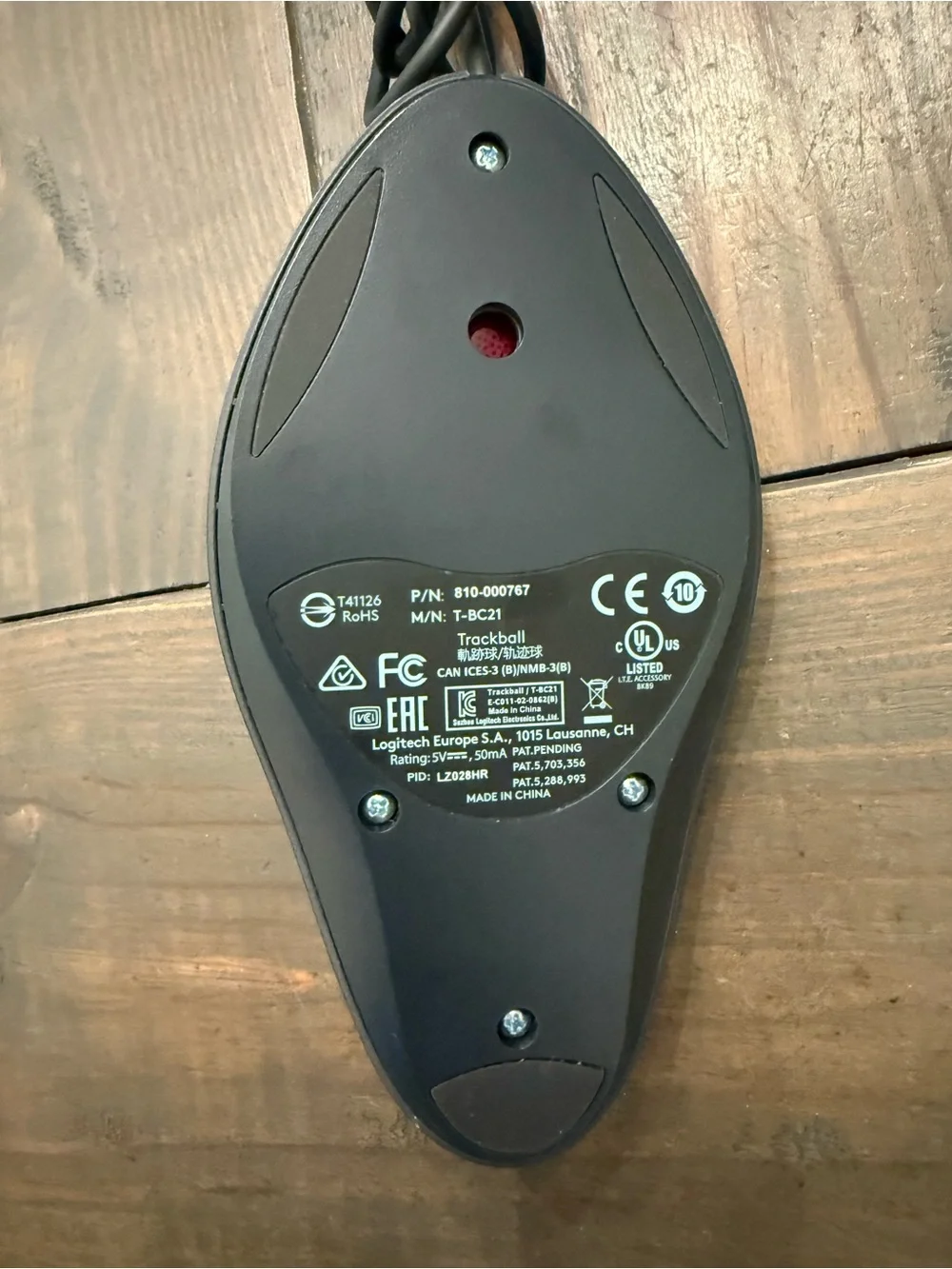 Logitech Trackman Marble Trackball Wired USB Mouse T-BC21, P/N 810-000767 Tested